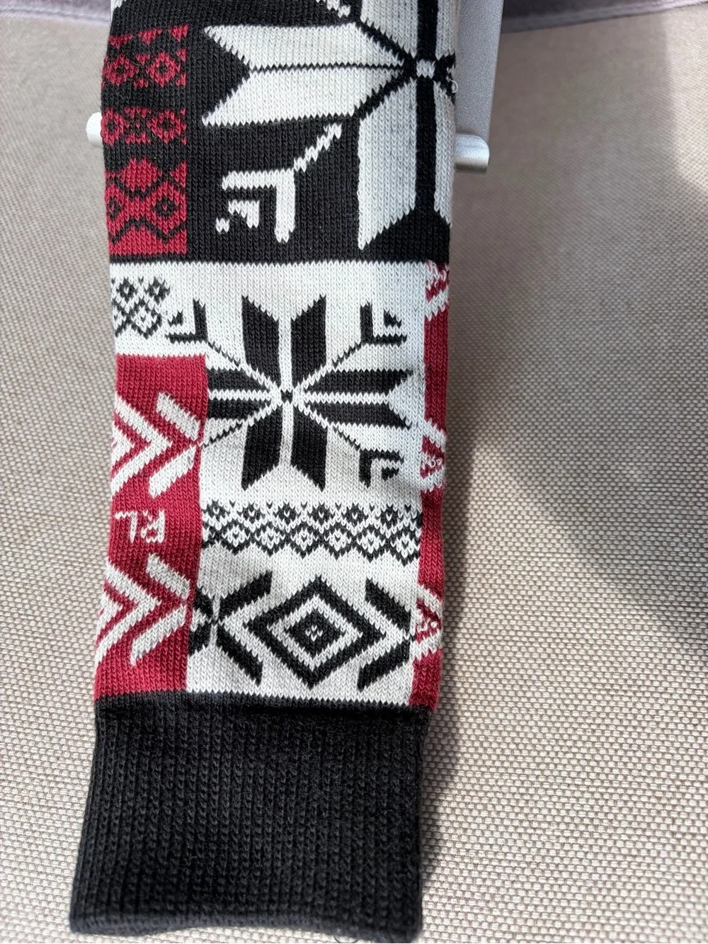Polo Ralph Lauren Black White and Red Fair Isle Crew Socks Aztec NWT